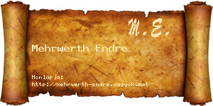 Mehrwerth Endre névjegykártya